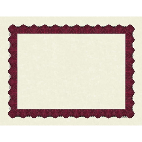 Metallic Red Border Certificate, 8.5"x 11", 100 Count (934100)