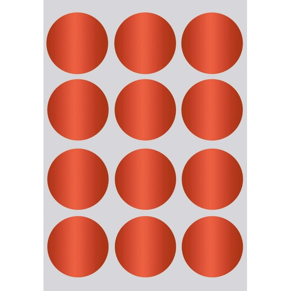 Metallic Red Labeling Sticker Round Envelope Seals 1.5 inch (38mm) - 60 Pack by Royal Green
