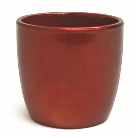 Metallic Red Painted Planter