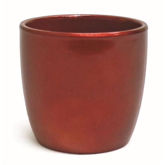 Metallic Red Painted Planter