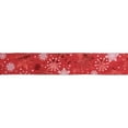 thumbnail image 1 of Northlight Metallic Red and White Snowflakes Wired Christmas Craft Ribbon 2.5" x 16 Yards, 1 of 3