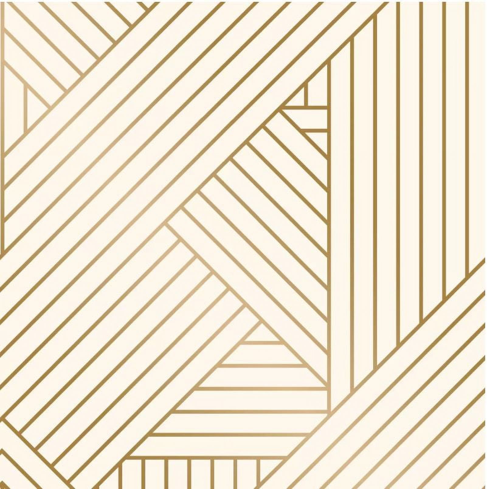 Metallic Ribbon Peel & Stick Wallpaper Gold/Ivory Project 62