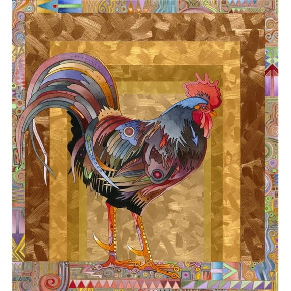 Metallic Rooster Poster Print by Bob Coonts - 24 x 26 in.