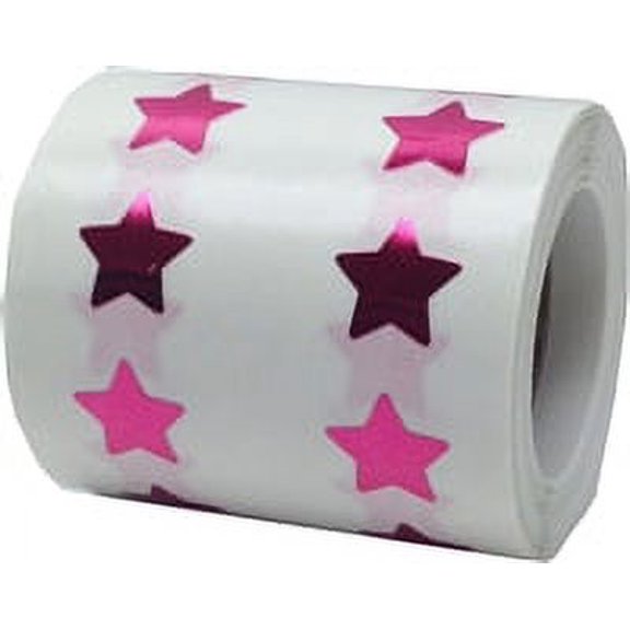 Metallic Rose Star Stickers, 1/2 Inch Wide, 1000 Labels on a Roll