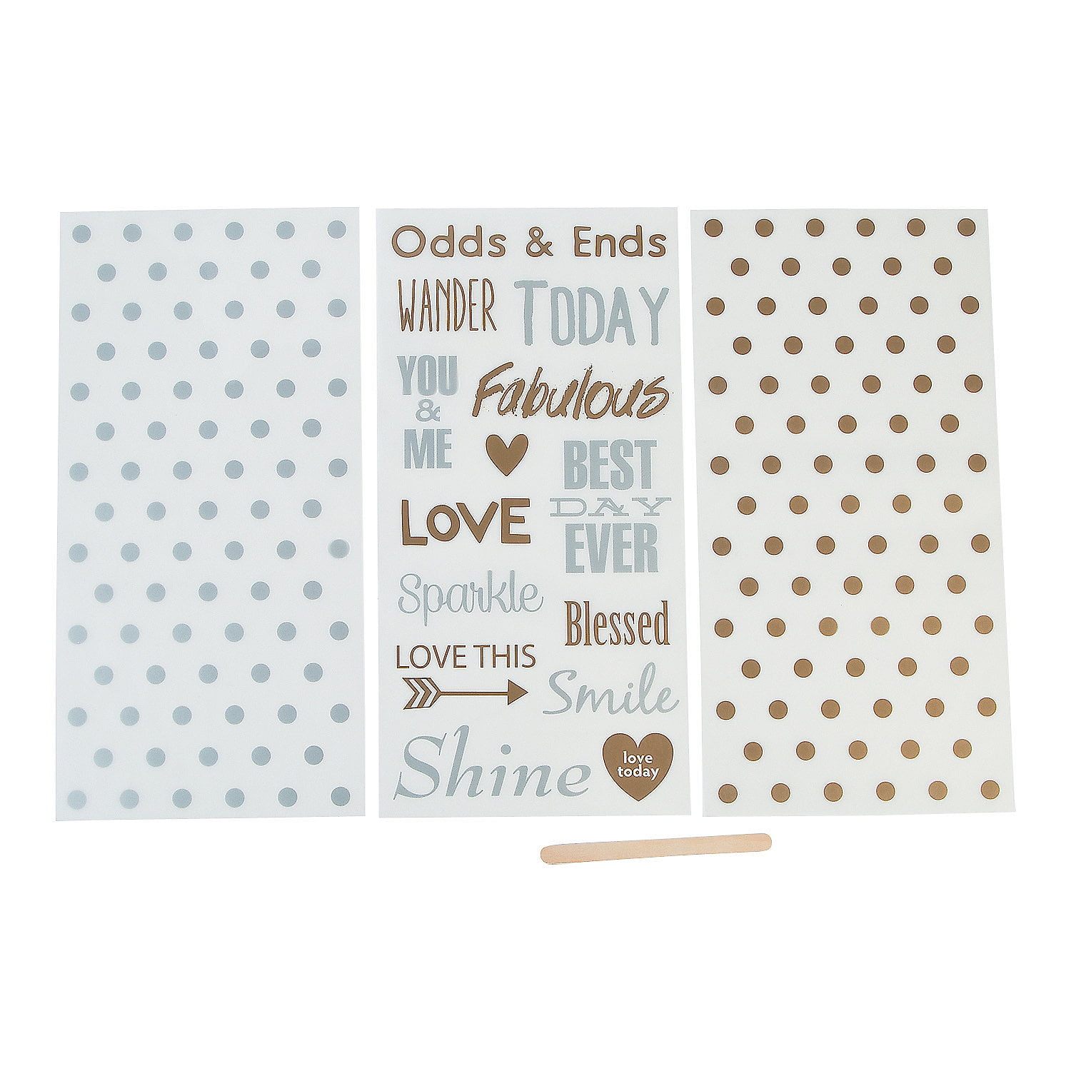 Metallic Rub Ons Craft Supplies 3 Pieces