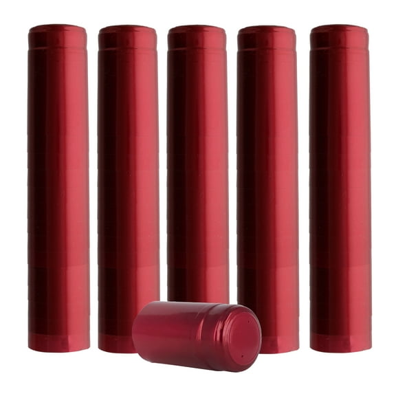 LD Carlson Metallic Solid Ruby Red PVC Shrink Capsules (500 Bulk)