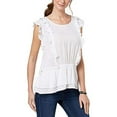 thumbnail image 1 of Metallic Ruffled Top Bright White S, 1 of 1