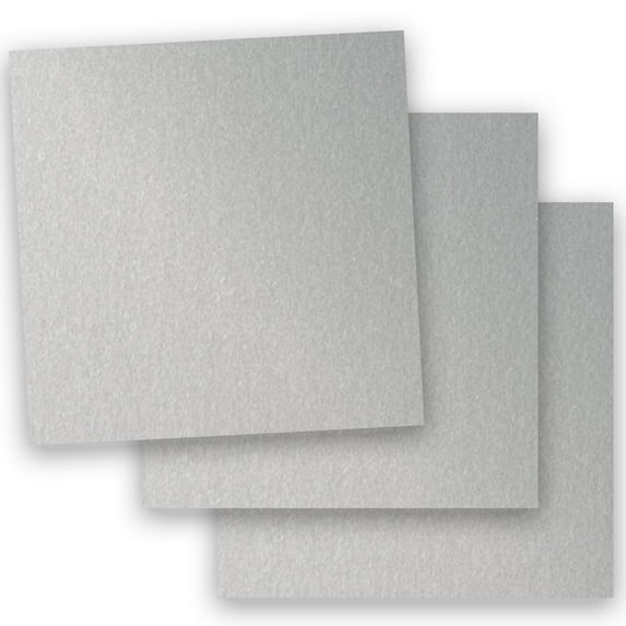 Metallic SILVER 12X12 (Square) Paper 105C Cardstock - 100 PK -- Pearlescent 12-x-12 Metallic Card Stock Paper - Business, Card Making, Designers, Professional and DIY Projects