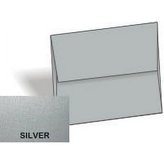 Metallic SILVER A2 Envelopes 32T - 50 PK -- Shimmer-like A2 (4-3/8-x-5-3/4) 4X5 holds paper folded 4-ways -Great Invitation, Response and DIY Greeting Envelopes