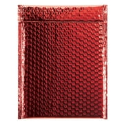 Metallic Self-Seal Bubble Mailers, 9" X 11 1/2", Red, Pack Of 100, Grab Attention When Mailing And Shipping.