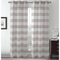 thumbnail image 1 of Metallic Semi Sheer Rugby Striped Grommet Top Window Curtains - Assorted Colors, 1 of 3