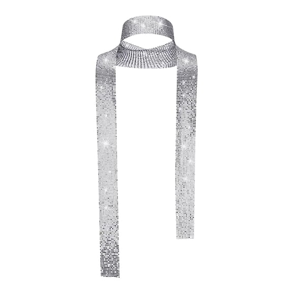 Metallic Sequins Tassel Rhinestone Chain Neck Accessory European And Style Versatile Shiny Scarf Party Layering Adjustable Use Shawl Event Chairs for Kids Party Decorations Kids Event Planner