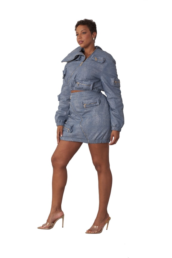 Metallic Shimmer Mini Skirt -82593