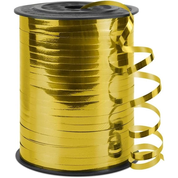 Metallic Shiny Curling Ribbon400m0.5cm for Crafts,Gift Wrapping, Balloon String, Baby Shower, Parties & Festivals, Florist Flowers (light gold)