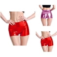 thumbnail image 1 of Metallic Shorts for Women 2026 Summer Shiny Pu Leather Bodycon Booty Shorts for Disco Party Clubwear, 1 of 6