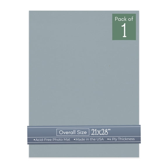 Metallic Silver 21x28 Uncut Art Mat Board - No Opening - 1 Mat