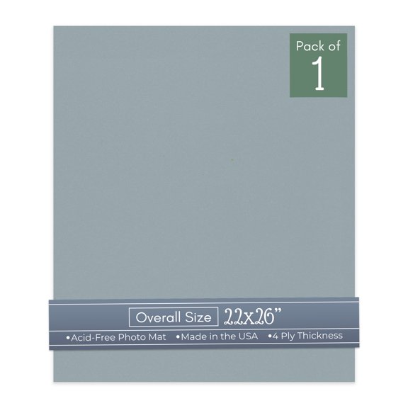 Metallic Silver 22x26 Uncut Art Mat Board - No Opening - 1 Mat
