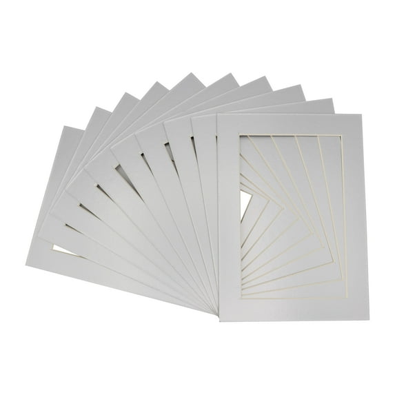 Metallic Silver Acid Free 16x20 Picture Frame Mats with White Core Bevel Cut for 11x14 Pictures -
