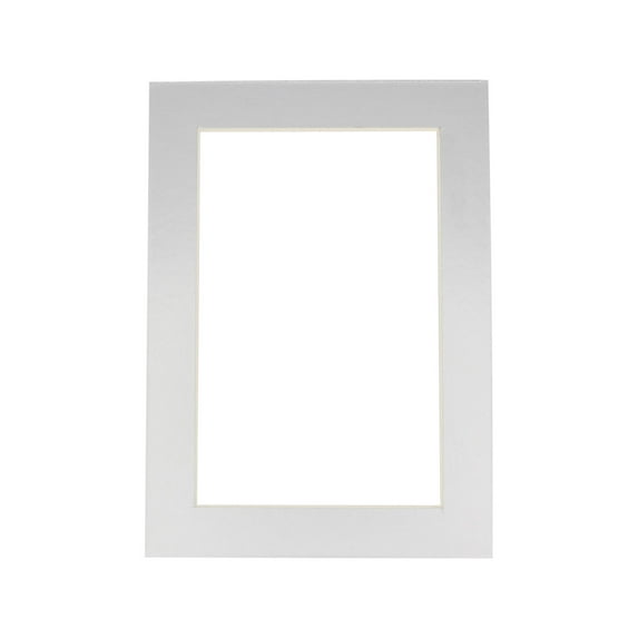 Metallic Silver Acid Free 16x20 Picture Frame Mats with White Core Bevel Cut for 12x18 Pictures -