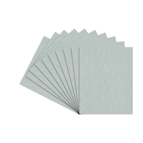 Metallic Silver Acid Free 8x10 Backing Board - Uncut Photo Mat Board - 10 Sheets