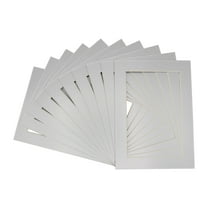 Metallic Silver Acid Free 8x10 Picture Frame Mats with White Core Bevel Cut for 5x7 Pictures - Fits