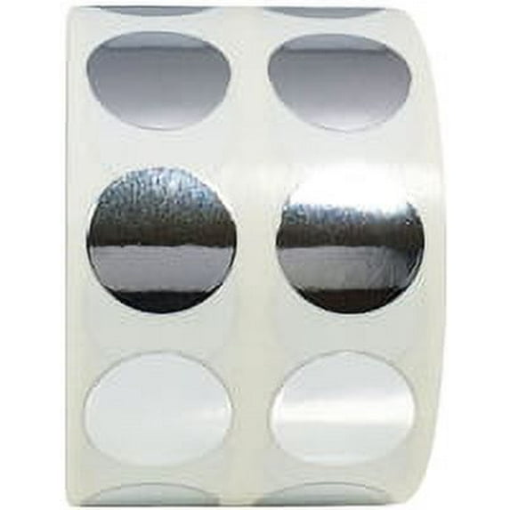 Metallic Silver Circle Dot Stickers | 0.5" Inch Round | 1,000 Pack