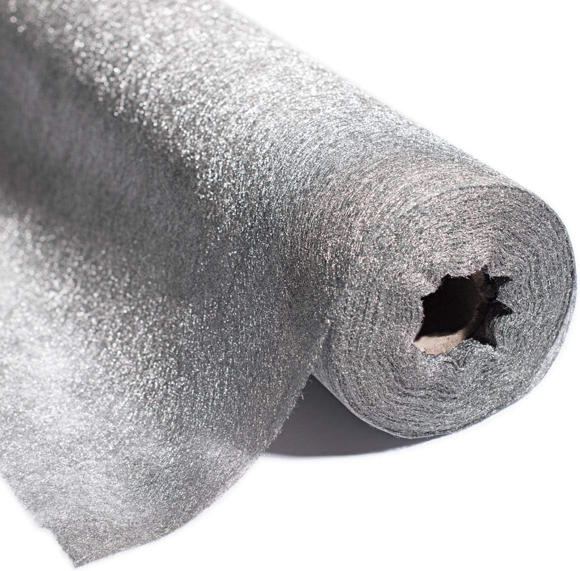 Metallic Silver Gossamer Fabric Roll, 4 Inches X 100 Yards, Sheer