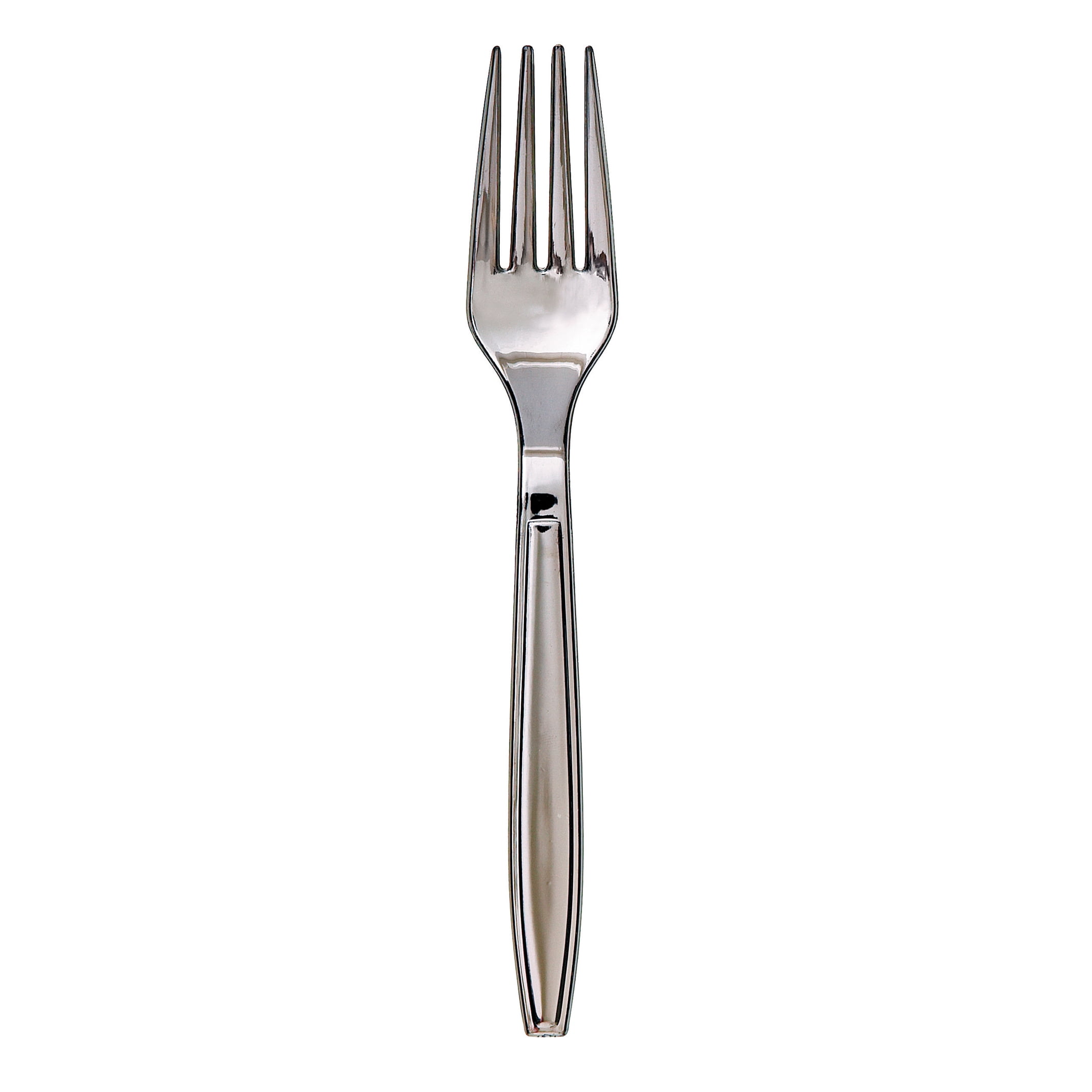 Metallic Silver Plastic Forks Set, 24ct
