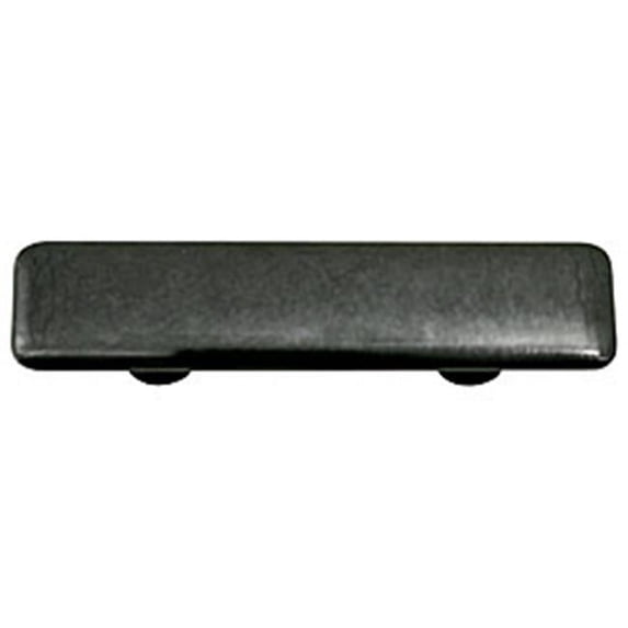 Metallic Silver Rectangle Glass Cabinet Pull - Aluminum Post