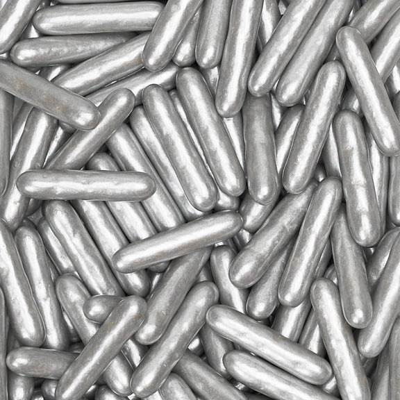 Krazy Sprinkles - Edible Metallic Silver Rods - Bold Cake Decoration, 1/2 Cup