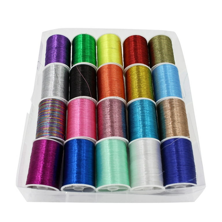 Metallic Thread Set Sturdy Portable Multicolor Cross Stitch Embroidery Sewing Thread Suit, Size: 19