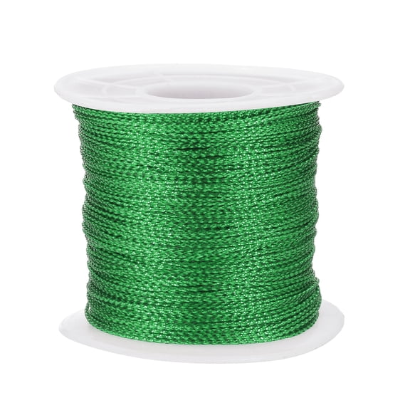 Uxcell Metallic Tinsel Cord Rope Cord Wrapping Ribbon Non-Stretchy Strings for Gift Thread Ornament Grass Green