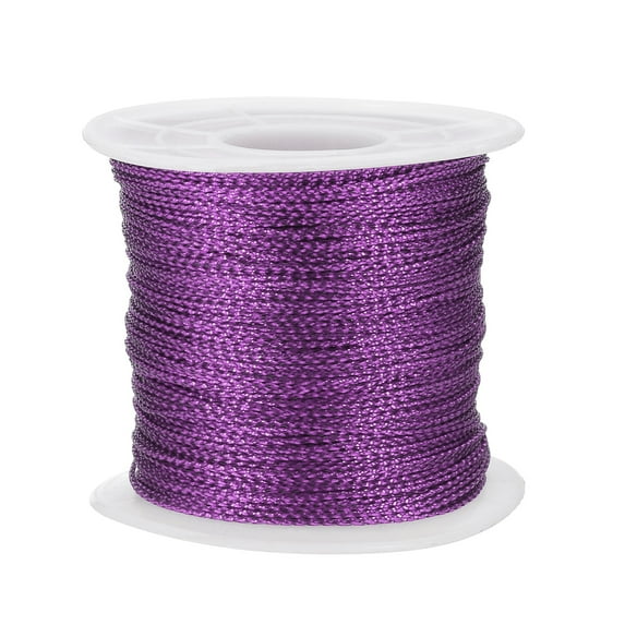 Uxcell Metallic Tinsel Cord Rope Cord Wrapping Ribbon Non-Stretchy Strings for Gift Thread Ornament Light Purple