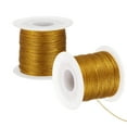 thumbnail image 1 of Uxcell Metallic Tinsel Cord Rope, Cord Wrapping Ribbon Non-Stretchy Strings for Gift Thread Ornament Craft Making Dark Gold, 1 of 7