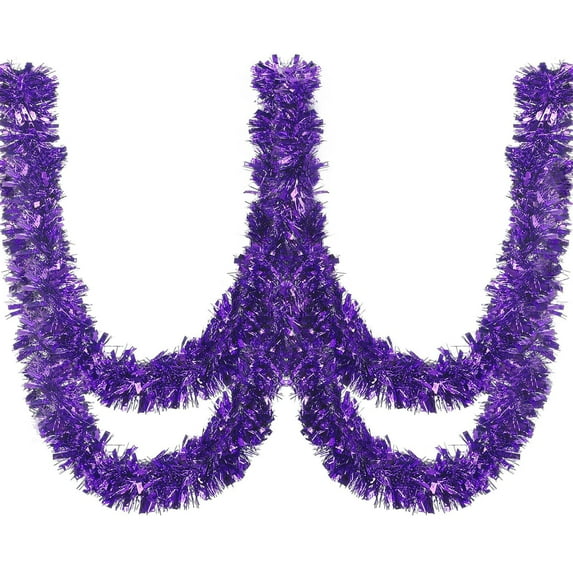 Metallic Tinsel Garland, Colorful Twist Streamers for Christmas Decorations, Halloween & Birthday Party Supplies, Indoor Outdoor Hanging Garlands for Tree, Wall, and Festive Party Decor