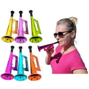 Metallic Trumpet Noise Makers - 12 Pack 7 Fun Mini Shiny Blow Horn Plastic