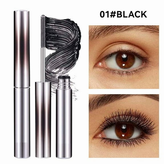 Metallic Tube Mascara, Upgraded Waterproof Metal Wand Mascara, 3D Curling Eyelash Volumizing & Lengthening Mascara, Waterproof Smudge-Proof Steel Tube Eyelash, Long-Stay, Zero Clumps (Black)