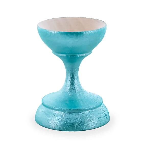 Metallic Turquoise Wooden Ukrainian Egg Sphere Stand Holder Display