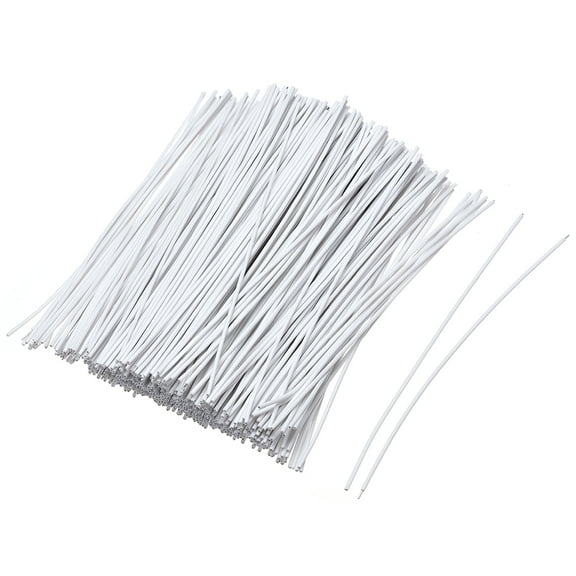 Metallic Twist Ties 100mm x 1mm Plastic White Cable Cord Ties 500pcs