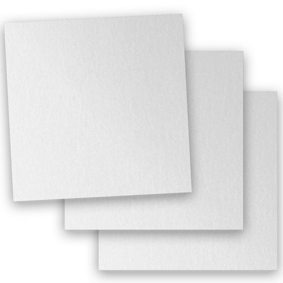 Metallic WHITE CRYSTAL 12X12 (Square) Paper 32T Lightweight Multi-use - 50 PK -- Pearlescent 12-x-12 Foldable Metallic Paper - Great for Business, Paper Flowers