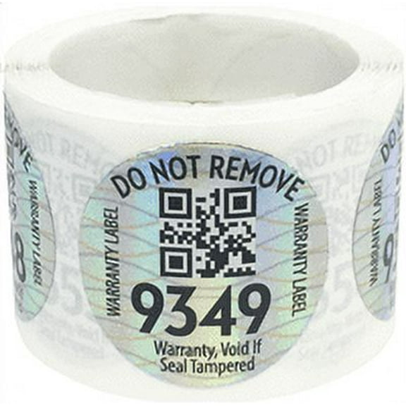 Metallic Warranty Protection Security Labels with Sequential Numbers, QR Code | 1" inch Round Circles 100 Pack