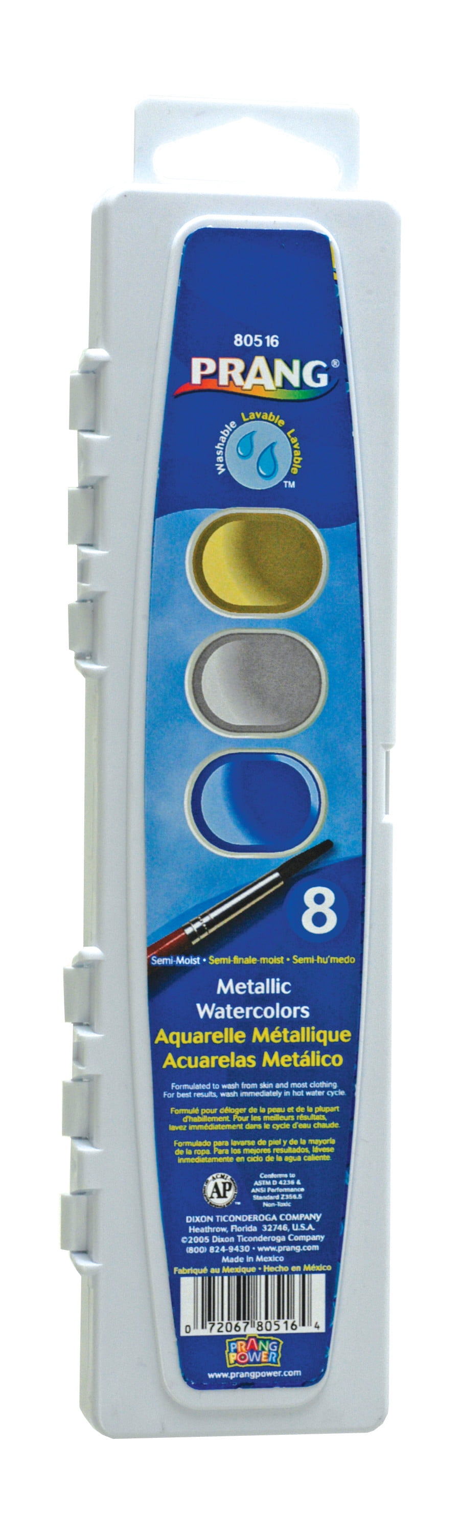 Metallic Washable Watercolors, 8 Assorted Metallic Colors, Palette Tray | Bundle of 5