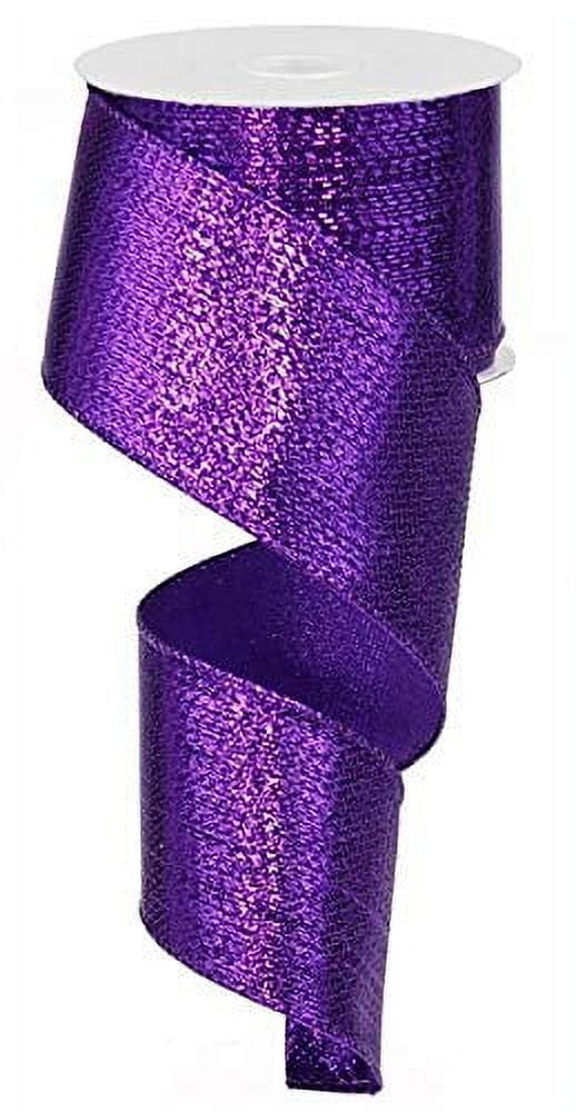Deca Ribbon Metallic Wired Edge Ribbon - 10 Yards (Purple, 2.5 Inch) - Walmart.com