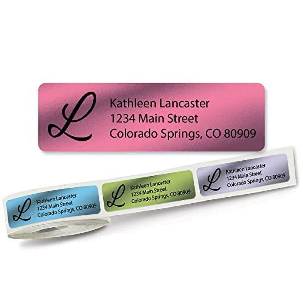 Metallic With Initial Standard Rolled Address Labels Set Of 500 2 1/2