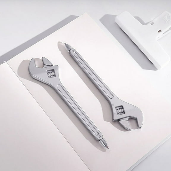 Metallic Wrench Gel Pen, 2 Pack Creative Ballpoint Pens, Ergonomic Office Supplies, Smooth Ink Writing, Cool Tool Design, Gift for Engineers, DIY Enthusiasts