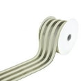 thumbnail image 1 of Metallic and Ivory Striped Ribbon, 2-1/2-Inch, 10-Yard - Platinum, 1 of 1