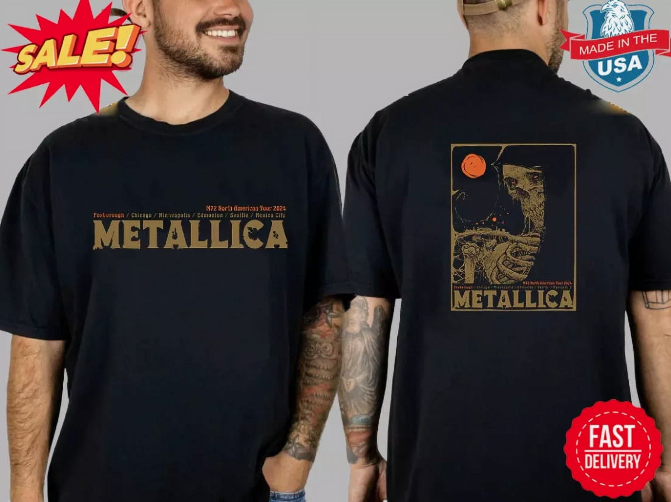 Metallica At Gillette Stadium Foborough MA 2024 M72 World Tour TShirt