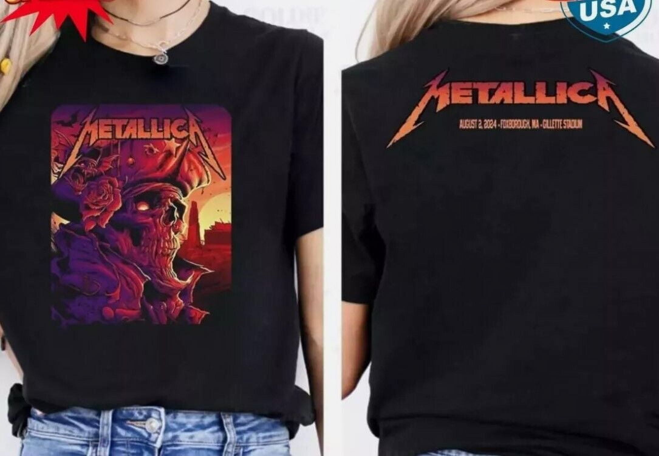 Metallica At Gillette Stadium Foxborough MA 2024 M72 World Tour T Shirt