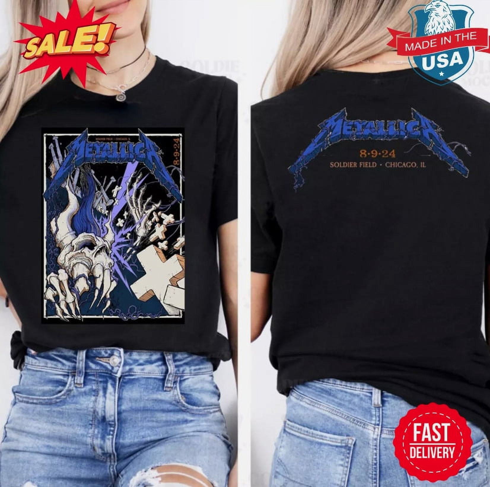 Metallica At Soldier Field Chicago Illinios 2025 Day 1 M72 World Tour T