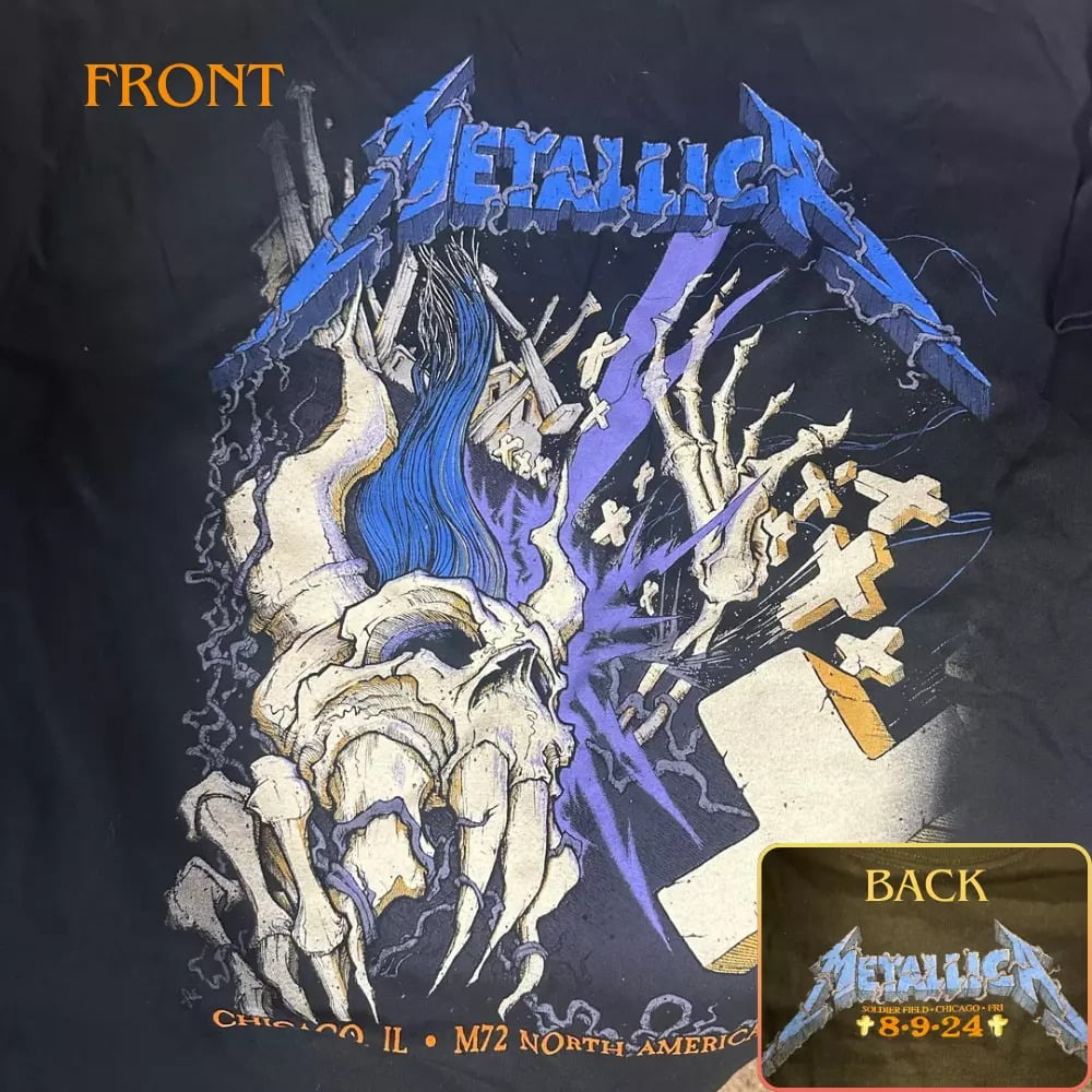 Metallica At Soldier Field Chicago Illinios 2024 Day 1 M72 World Tour T